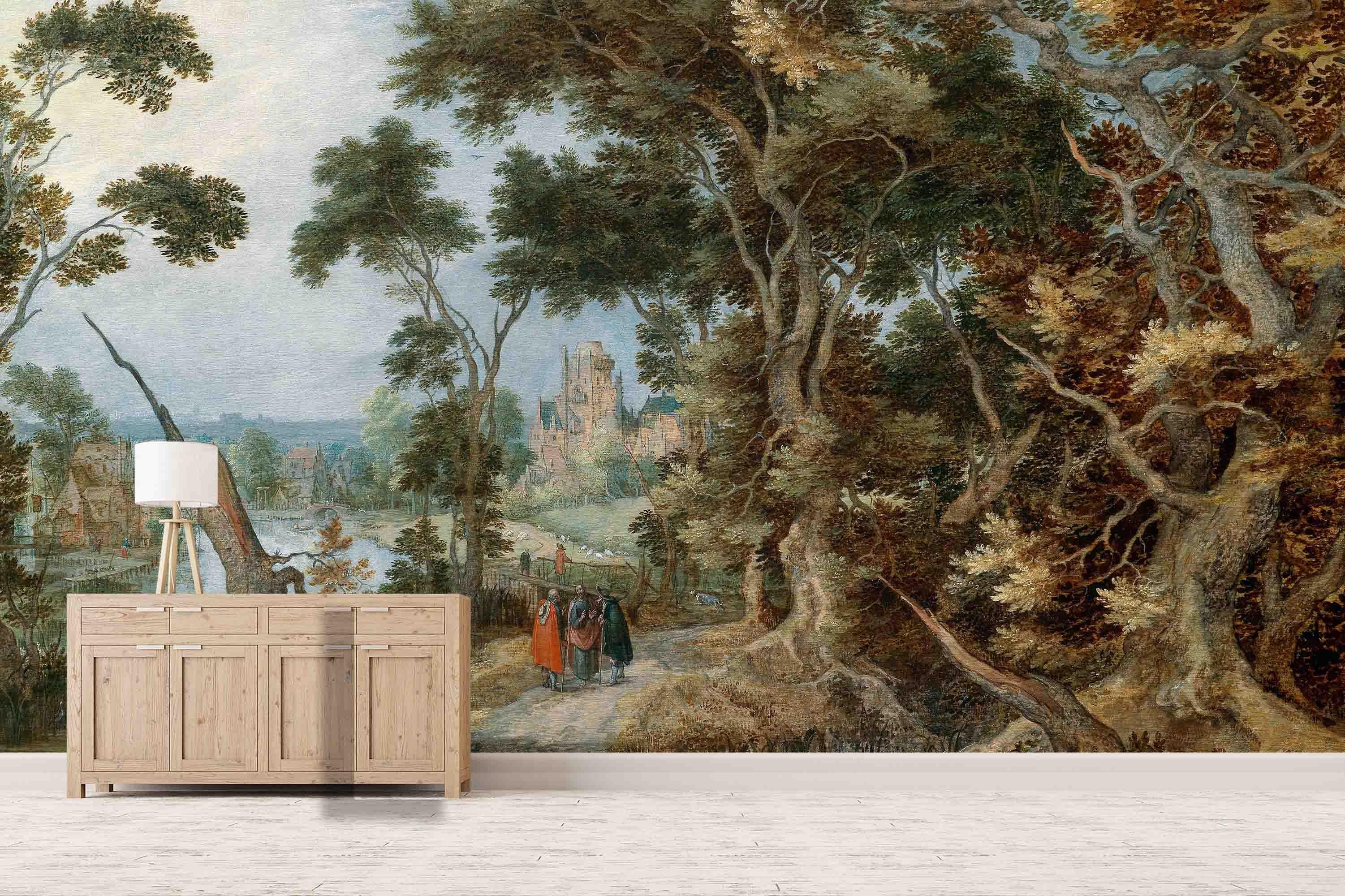 3D building forest painting wall mural wallpaper 69- Jess Art Decoration