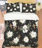 3D White Flowers Quilt Cover Set Bedding Set Pillowcases 128- Jess Art Decoration
