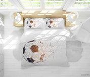 3D Silhouette Football Ball Pattern Quilt Cover Set Bedding Set Duvet Cover Pillowcases WJ 1867- Jess Art Decoration