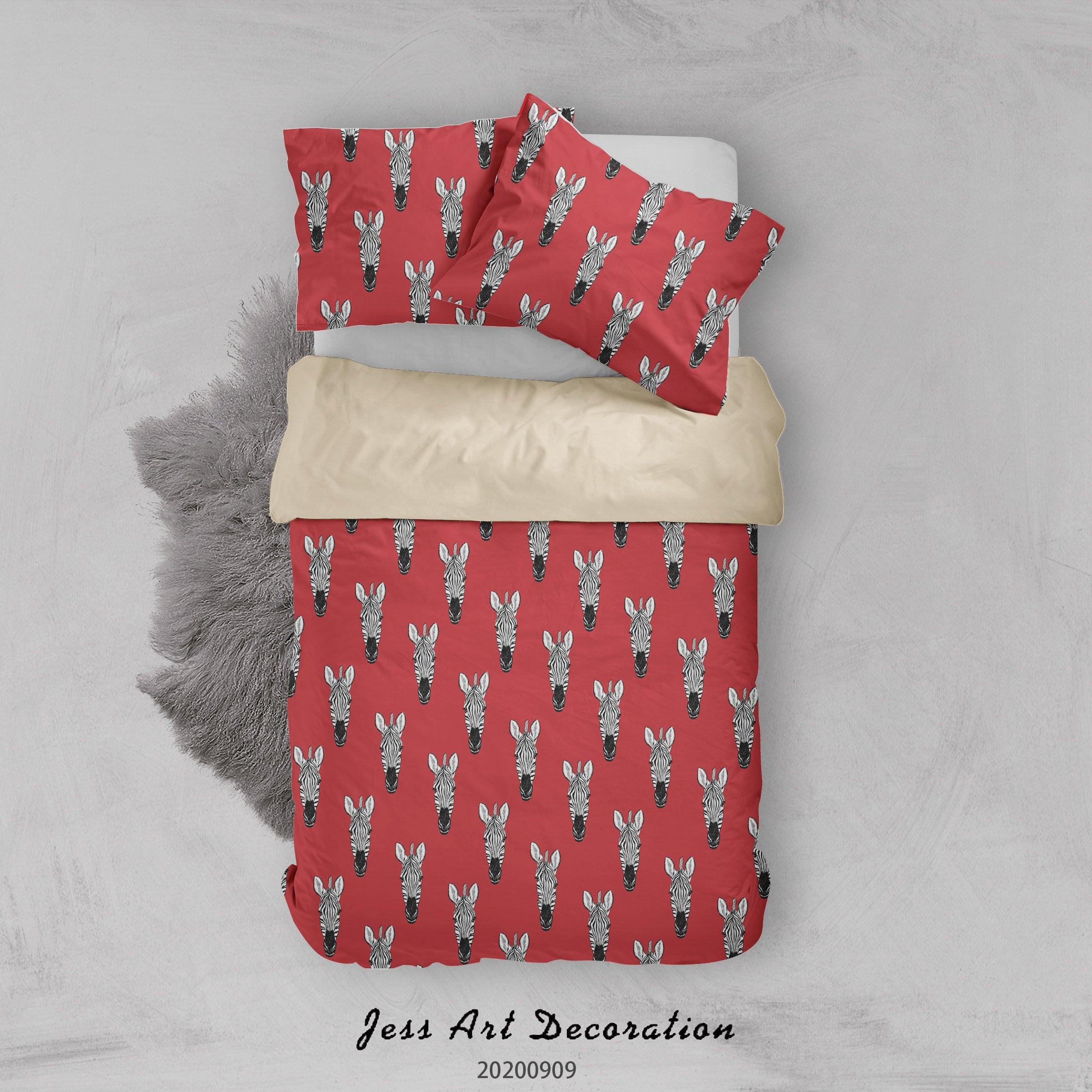 3D Zebra Pattern Quilt Cover Set Bedding Set Duvet Cover Pillowcases WJ 1905- Jess Art Decoration