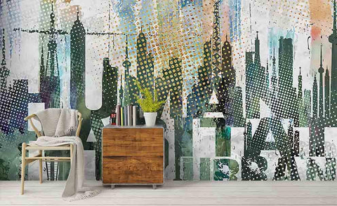 3D Abstract City Buiding Wall Mural Wallpaper 96- Jess Art Decoration