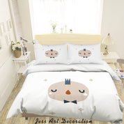 3D White Cartoon Kid Quilt Cover Set Bedding Set Duvet Cover Pillowcases SF70- Jess Art Decoration