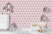3D Pink Geometric Triangle Wall Mural Wallpaper LQH 34- Jess Art Decoration