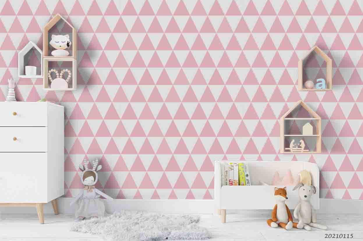 3D Pink Geometric Triangle Wall Mural Wallpaper LQH 34- Jess Art Decoration