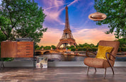 3D Eiffel Tower Canal Wall Mural Wallpaper 39- Jess Art Decoration