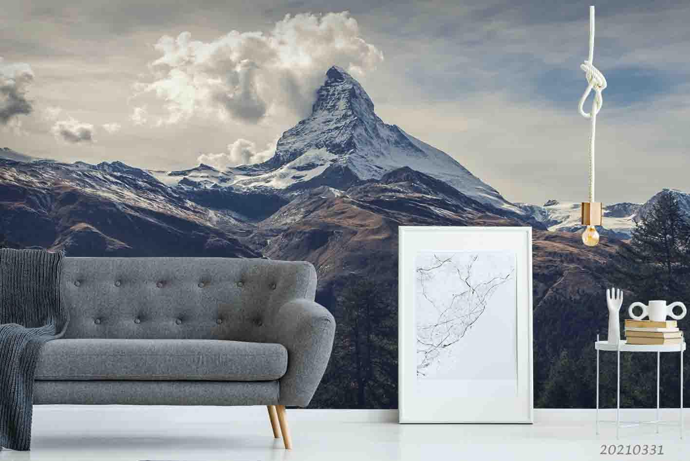 3D Cloud Mountain Sky Wall Mural Wallpaper LQH 516- Jess Art Decoration