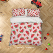 3D Hand Drawn Watermelon Fruity Pink Quilt Cover Set Bedding Set Duvet Cover Pillowcases LXL- Jess Art Decoration