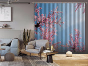 3D Spring Bloom Pink Cherry Blossom Sky Scenery Curtains and Drapes GD 3354- Jess Art Decoration