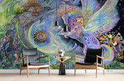 3D Winged Horse Fantasy colourful winged horse fantasy mural wall mural wallpaper for kids room