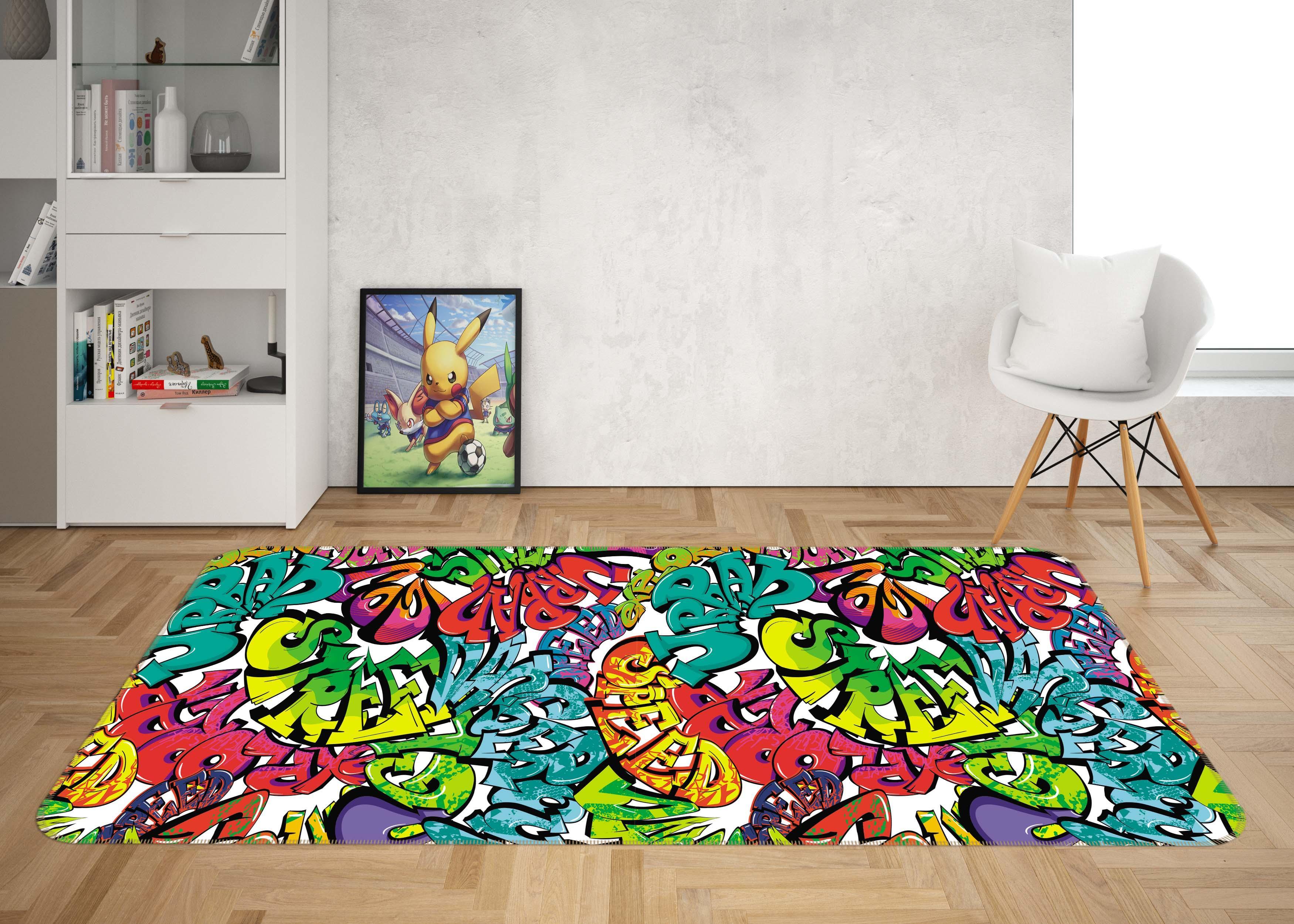 3D Abstract Color Graffiti Non-Slip Rug Mat A719 LQH- Jess Art Decoration