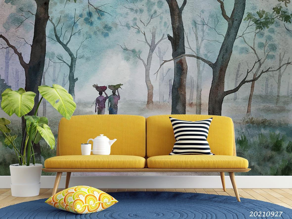 3D Tree Nature Landscape Oil Painting Wall Mural Wallpaper LQH 163- Jess Art Decoration