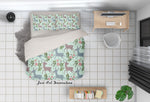 3D Cartoon Elk Flowers Leaves Quilt Cover Set Bedding Set Pillowcases 116- Jess Art Decoration