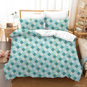 3D Abstract Green Geometric Pattern Quilt Cover Set Bedding Set Duvet Cover Pillowcases 314- Jess Art Decoration