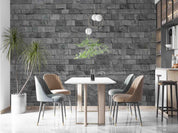 3D Grey Brick Texture industrial grey brick wall wall mural wallpaper for dining room