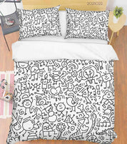 3D Abstract Illustration Art Graffiti Quilt Cover Set Bedding Set Duvet Cover Pillowcases 45- Jess Art Decoration