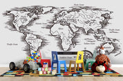 3D Hand Drawn World Map Wall Mural Wallpaper WJ 9462- Jess Art Decoration