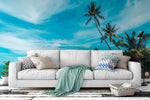 3D blue sky coconut tree wall mural wallpaper 14- Jess Art Decoration