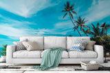 3D blue sky coconut tree wall mural wallpaper 14- Jess Art Decoration