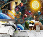 3D Cartoon Galaxy Planet Outer Space Wall Mural 244- Jess Art Decoration