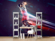 Basketball Slam Dunk Star Sports Basketball Wallpaper basketball wall mural for bedroom, gym or sports room
