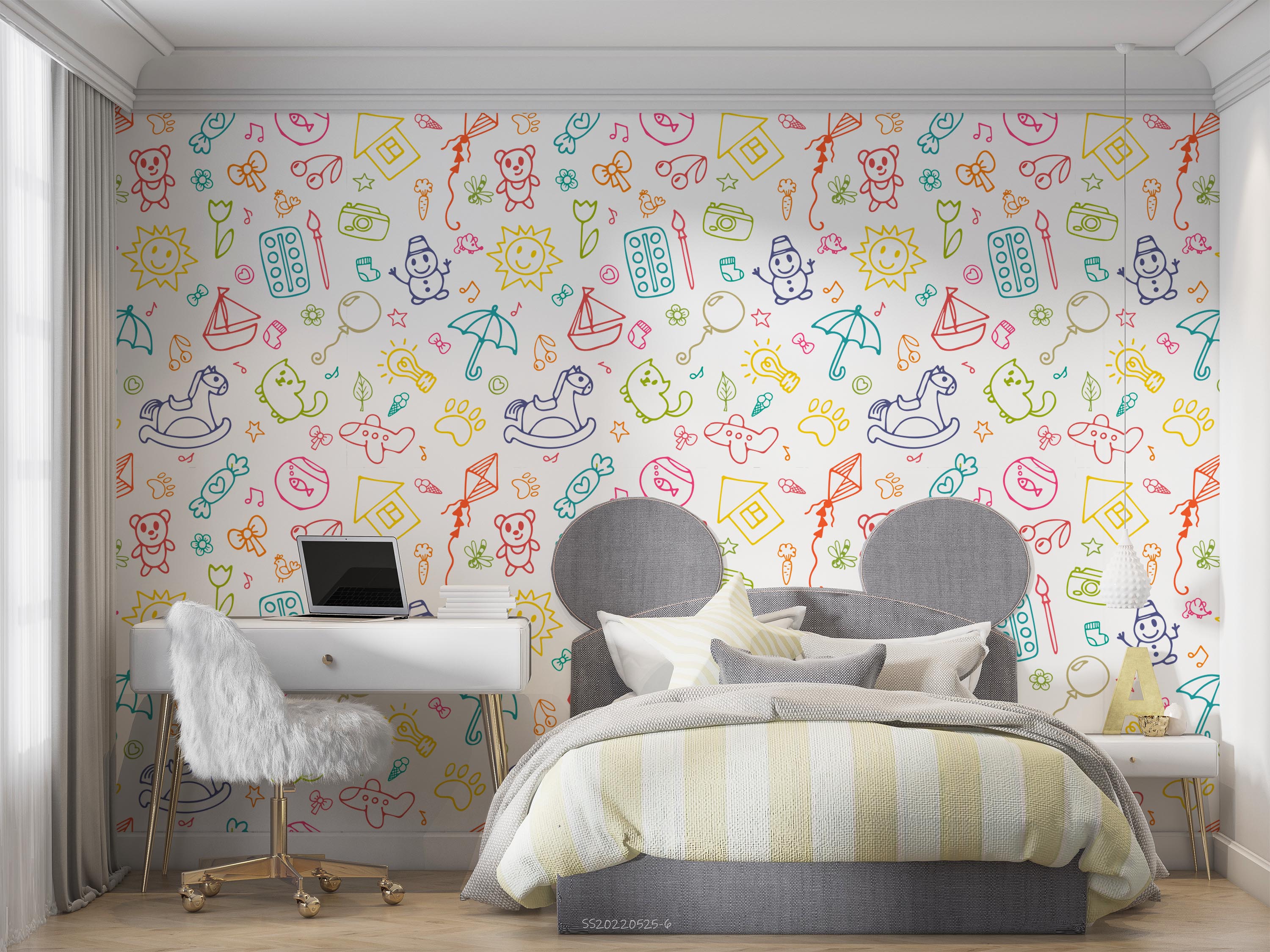 3D Graffiti Kids Drawing Background Wall Mural Wallpaper GD 1279- Jess Art Decoration