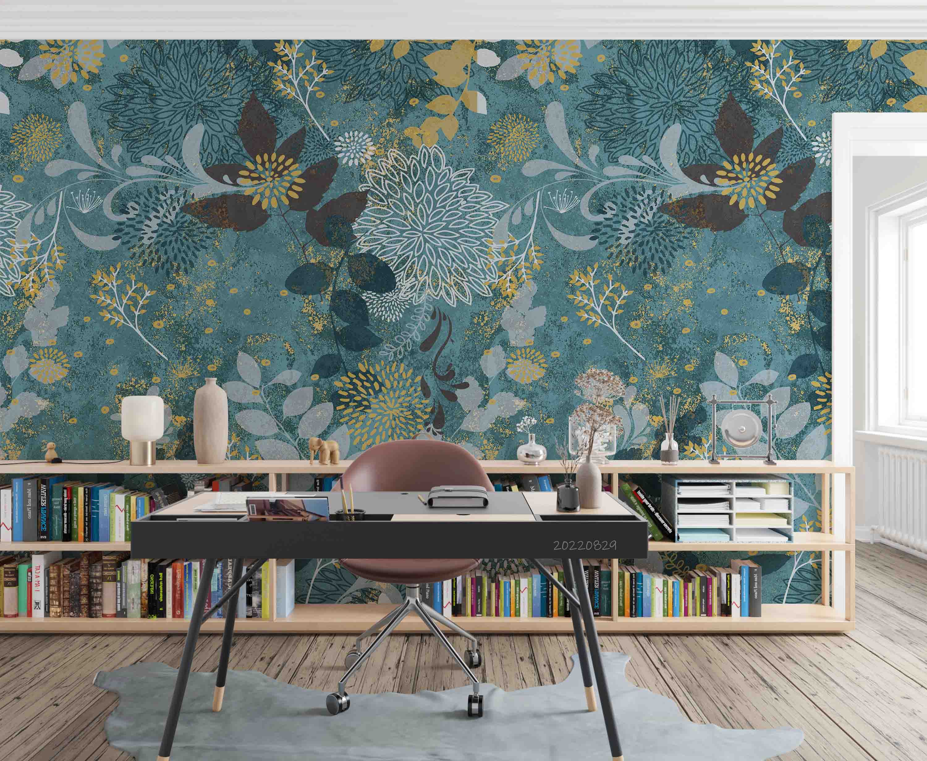 3D Rustic Country Style Plant Floral Leaf Wall Mural Wallpaper GD 2660- Jess Art Decoration