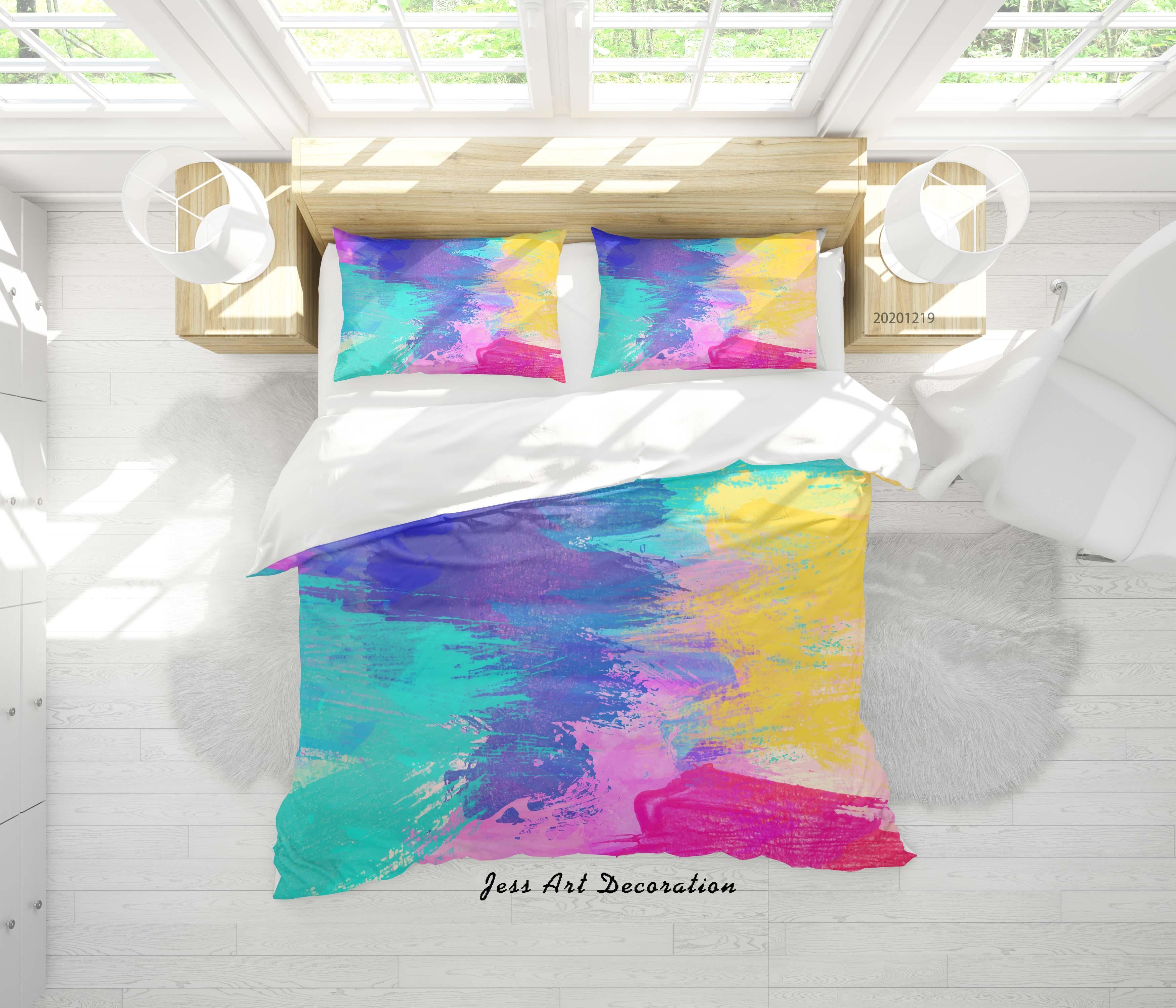 3D Color Graffiti Quilt Cover Set Bedding Set Duvet Cover Pillowcases 2- Jess Art Decoration