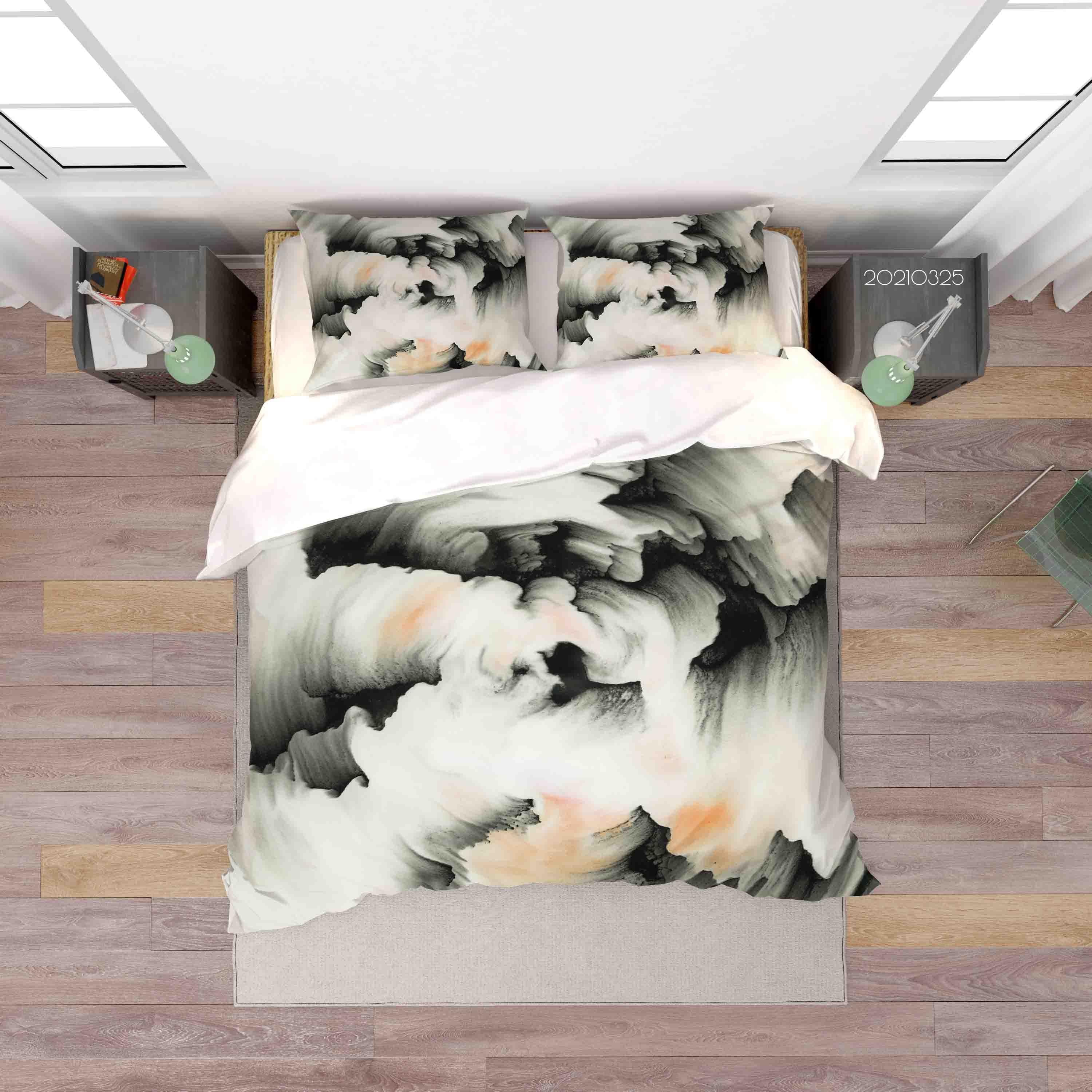 3D Abstract Ink Pattern Quilt Cover Set Bedding Set Duvet Cover Pillowcases 220- Jess Art Decoration