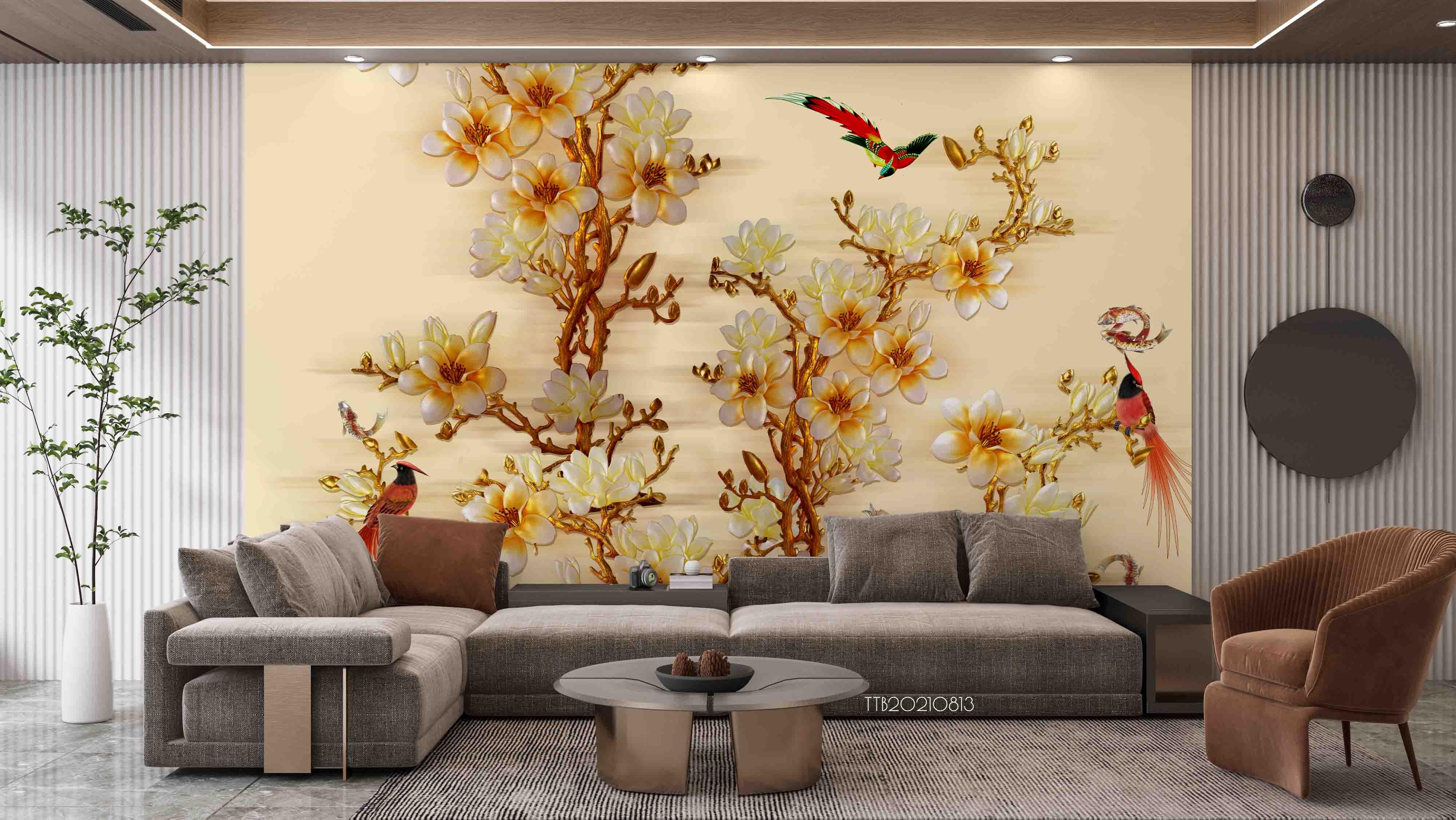 3D Chinese Style Floral Plum Blossom Bird Wall Mural Wallpaper 5113- Jess Art Decoration