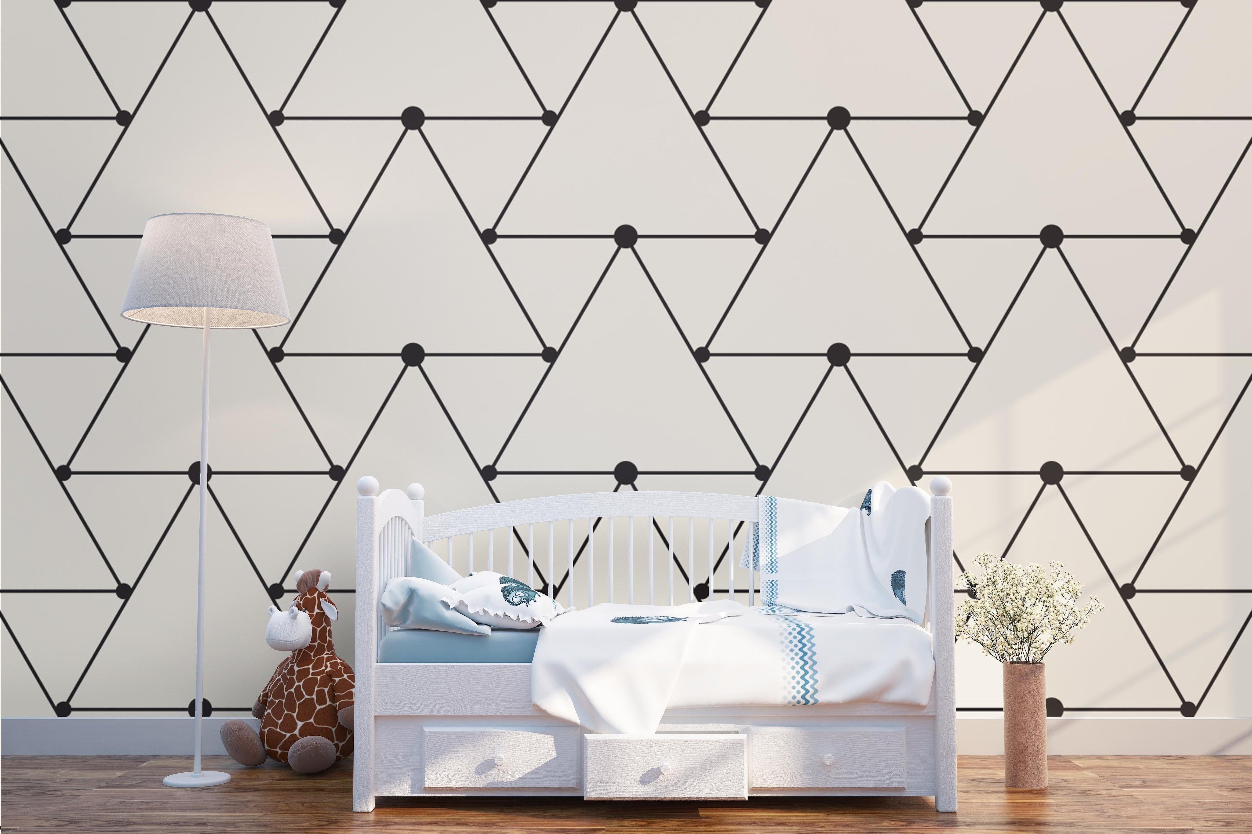 3D White Triangle Wall Mural Wallpaper 117- Jess Art Decoration