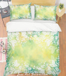 3D White Leaves Green Quilt Cover Set Bedding Set Pillowcases 35- Jess Art Decoration