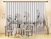 3D Pale Horses Curtains and Drapes LQH A384- Jess Art Decoration