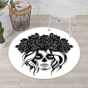 3D Skeleton Beauty Rose Non-Slip Round Rug Mat 108- Jess Art Decoration