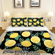 3D Cartoon Yellow Lemon Quilt Cover Set Bedding Set Pillowcases 18- Jess Art Decoration