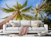 3D Blue Sky Coconut Tree Wall Mural Wallpaper 30- Jess Art Decoration