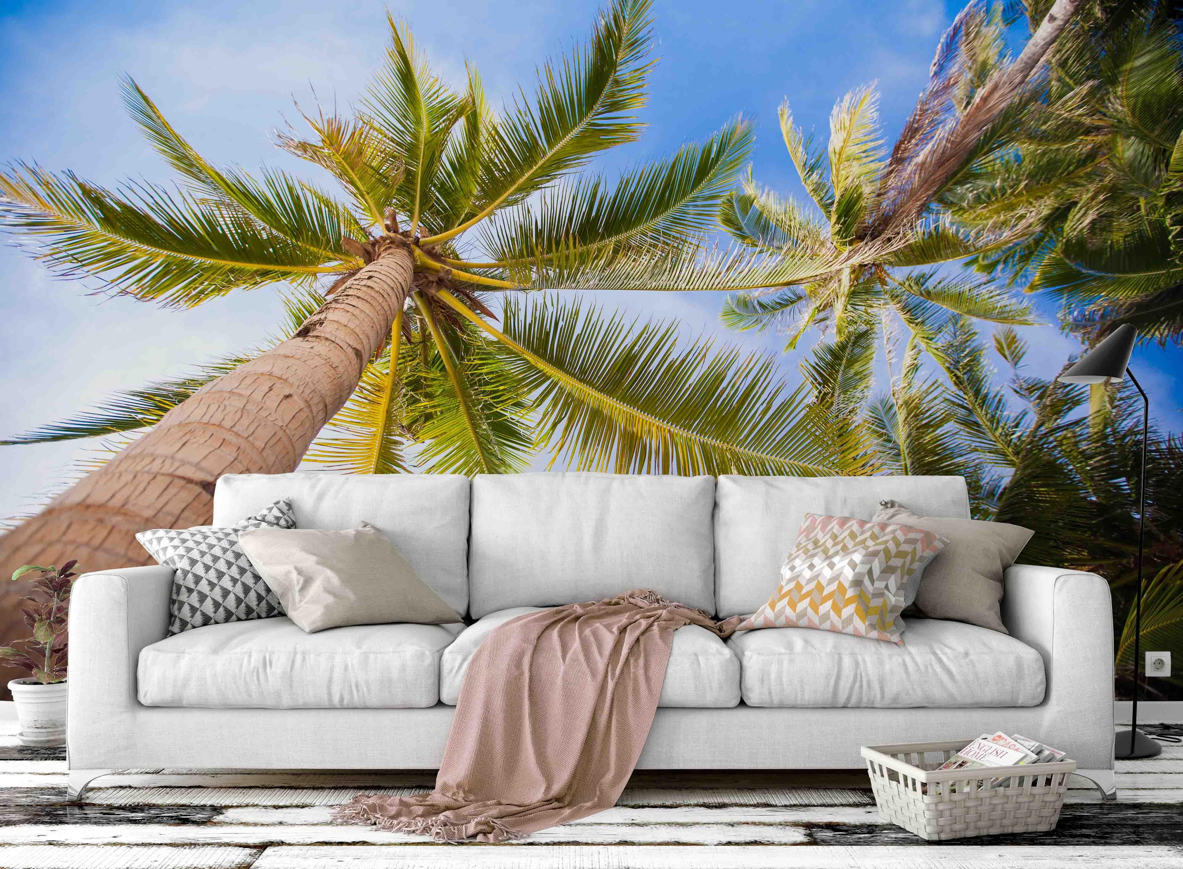3D Blue Sky Coconut Tree Wall Mural Wallpaper 30- Jess Art Decoration