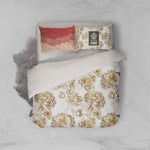 3D Golden Floral Quilt Cover Set Bedding Set Pillowcases 18- Jess Art Decoration
