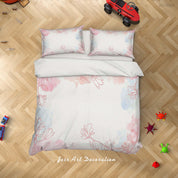 3D Watercolor Pink Floral Quilt Cover Set Bedding Set Duvet Cover Pillowcases 32- Jess Art Decoration