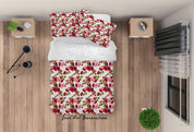 3D Red Pink Rose Floral Quilt Cover Set Bedding Set Duvet Cover Pillowcases SF09- Jess Art Decoration