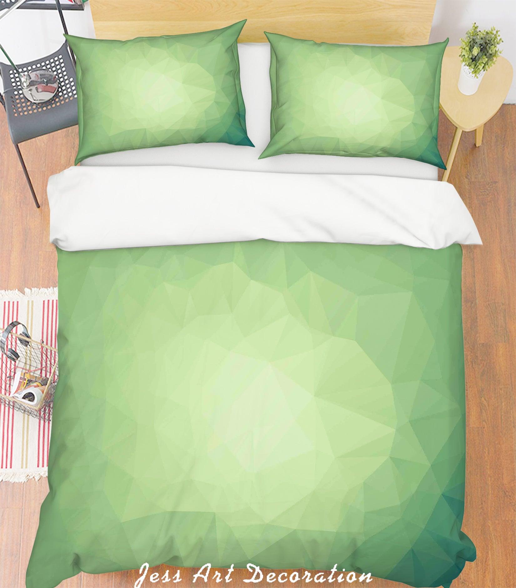 3D Light Green Triangle Quilt Cover Set Bedding Set Pillowcases 12- Jess Art Decoration
