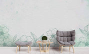 3D Hand Painted Green Flowers Wall Mural Wallpaper 88- Jess Art Decoration