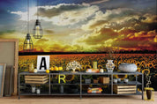3D Sunflower Field Sky Clouds Wall Mural Wallpaper 117- Jess Art Decoration