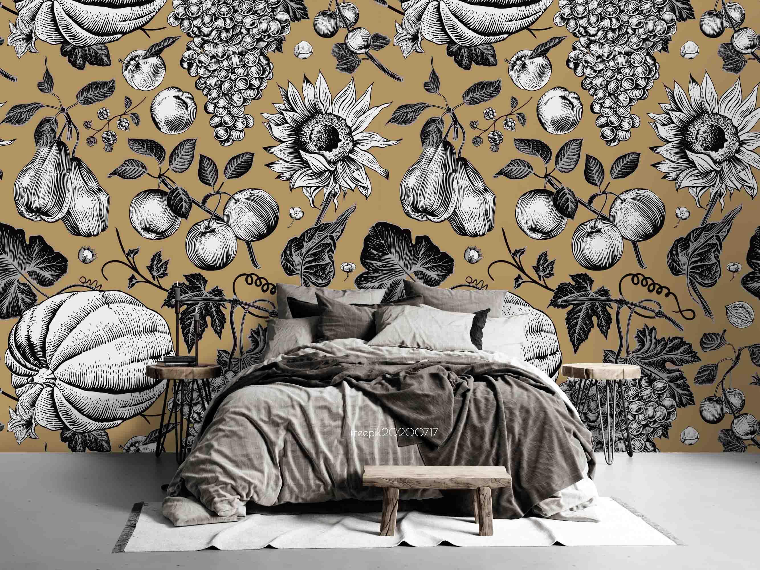 3D Vegetable Fruits Flowers Wall Mural Wallpaper SF31- Jess Art Decoration