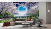 3D Scenery Park Spring Flowering Swan Wall Mural Wallpaper 5140- Jess Art Decoration