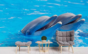 3D Blue Ocean Dolphin Wall Mural Wallpaper 153- Jess Art Decoration