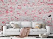 3D pink brick wall mural wallpaper 19- Jess Art Decoration