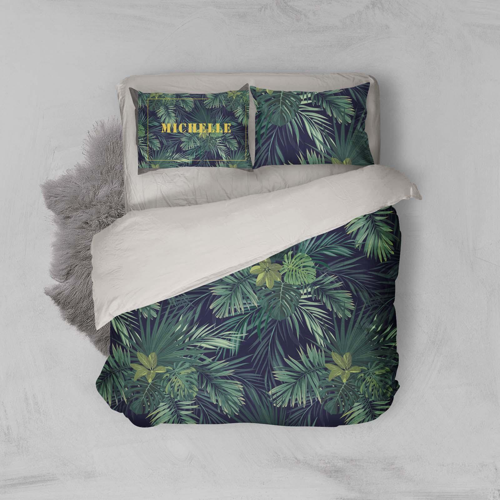 3D Tropical Leaves Quilt Cover Set Bedding Set Pillowcases 30- Jess Art Decoration