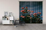 3D Summer Bloom Pink Rose Flower Curtains and Drapes GD 3842- Jess Art Decoration