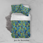 3D Colourful Plant Leaves Floral Pattern Quilt Cover Set Bedding Set Duvet Cover Pillowcases WJ 3864- Jess Art Decoration