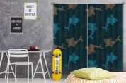 3D Fish Blue Sea Water Curtains and Drapes GD 3162- Jess Art Decoration